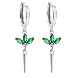 HECHENG,Hanging Rivet Cone Pendant Earrings Fashionable Women's Silver Color Accessories Party Jewelry