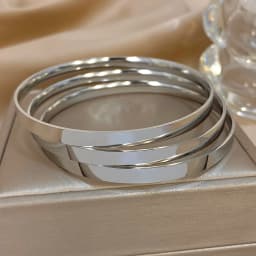 3pcs 18K Gold Plated Stainless Steel Bangle Bracelets for Women Glossy Simple Stacking Wrist Bracelet Waterproof Jewelry