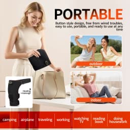 USB Heated Hip Brace Massager Carbon Fiber Heating Pad 3 Modes Pain Relief Muscle Relax Sport Recovery