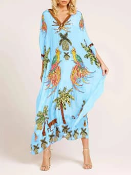Women Bohemian Maxi Dresses 2026 Summer Loose V-neck Fashion Sexy Hipster Elegant Retro Printed Female Casual Long Robe Vestidos