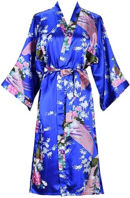 Silk Satin Wedding Bride Bridesmaid Robe Floral Bathrobe Short Kimono Robe Night Robe Bath Robe Fashion Dressing Gown For Women