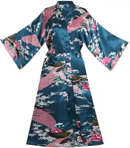 Silk Satin Wedding Bride Bridesmaid Robe Floral Bathrobe Short Kimono Robe Night Robe Bath Robe Fashion Dressing Gown For Women