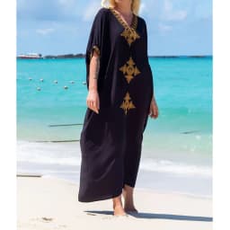 Fashion Vintage Bohemian Beach Dress Swimwears Women Robe Embroidery Oversize Long Dresses Female Pareo Robe Summer One Size