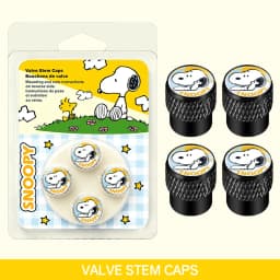 4Pcs cartoon For Snoopy Aluminum Alloy Car Tire Valve Caps Metal Wheel Rim Tyre Stem Decor Protective Cover Accessories