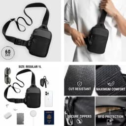 Fashionable Mini Crossbody Bag for Men with Stainless Steel Lock RFID Anti-Theft Mobile Phone Single Shoulder Bag handbags