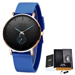 LIGE New Fashion Mens Watches Top Brand Luxury Sports Waterproof Simple UltraThin Quartz Watch Man Clock Relogio Masculino+Box