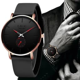 LIGE New Fashion Mens Watches Top Brand Luxury Sports Waterproof Simple UltraThin Quartz Watch Man Clock Relogio Masculino+Box