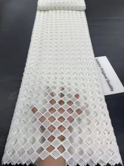 White 100%Cotton Lace Fabrics 2026 High Quality Dubai Materials Latest Nigerian Guipure Lace Fabric Senegal Style For Wedding