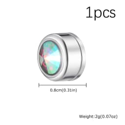 Magnetic Zircon Stud Earrings for Men,8mm Hypoallergenic Stainless Steel Non-Pierced Clip Earrings,Punk Rock Jewelry Gift