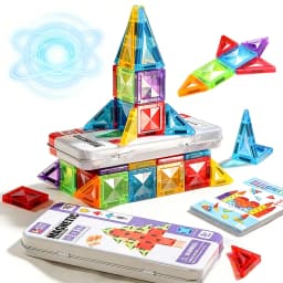 Children's Magnetic Tiles Building Toys 3D Thinking Training Construction Game Portable Iron Box Set Travel Activity Toys Gifts