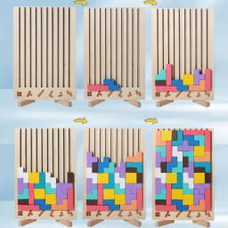 3D Wooden Puzzle, Building Blocks, Puzzle Game, Baby Logic Training Puzzle Toys, Parent-Child Interactive Games