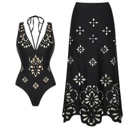 New 2PC Swimsuit Bandeau Biquini Sexy Bikini Women Swimwear Push Up Bathing Suits Female Long Skirt Beachwear