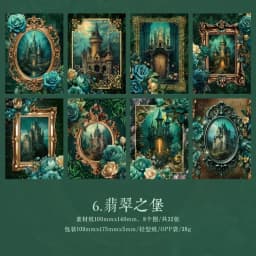 32Sheets Vintage Journal Paper Supplies Baroque Fantasy Series DIY Decoration Base 32Pcs 6 Styles Optional kawaii