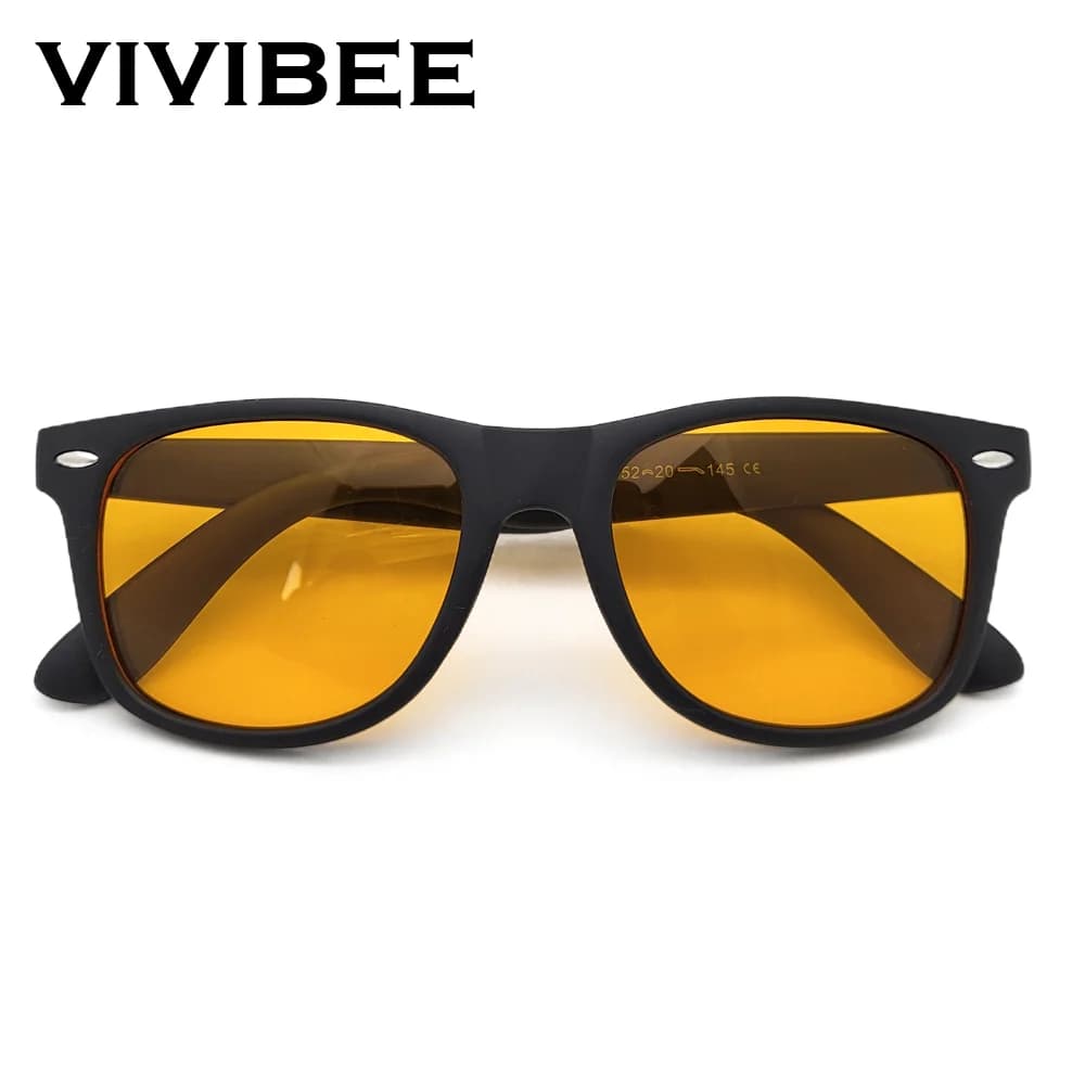 VIVIBEE Night Vision Blue Light Blocking Glasses Men Square Computer Eye Eyeglasses Gaming Women Orange Eyewear