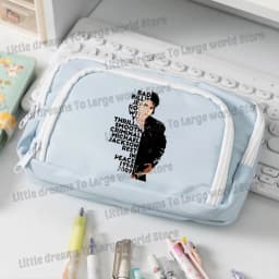 Michael Jackson Pencil Case Singer MJ Fashion Pen Box Pencil Bags Student Supplies Large Storage School Office Gift Pen Pouches