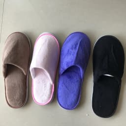 4 Pairs/Lot Mix Colors Coral Fleece Men Women Cheap Disposable Hotel Slippers Cotton Slides Home Travel SPA Slipper Hospitality