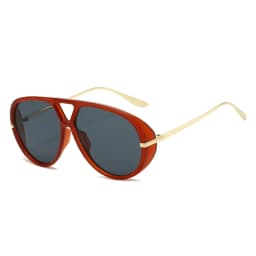 SO&EI Ins Popular Fashion Double Bridges Pilot Women Oversized Sunglasses Retro Candy Color Gradient UV400 Men Punk Sun Glasses