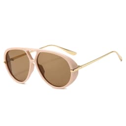 SO&EI Ins Popular Fashion Double Bridges Pilot Women Oversized Sunglasses Retro Candy Color Gradient UV400 Men Punk Sun Glasses