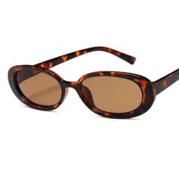 Retro Small Oval Frame Riding Sunglasses Women Fashion Black Cow Color Sun Glasses Fashion Shades Polarized Eyewear UV400