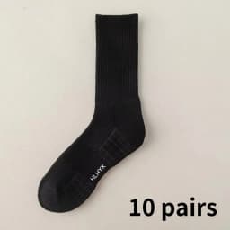 10pairs HLHYX Socks Men's Cotton Deodorant Winter Towel Bottom with Mid-tube White Stockings Thickened Sports Basketball Socks