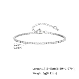 2/3/4/5MM Luxury Zircon Tennis Chain Bracelet for Women, Stainless Steel Bracelet Zircon Chain Bracelets, Dainty Jewelry Gift
