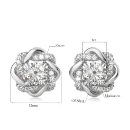 Luxury Quality Trendy Star Of David 2 Carat 6.5mm Moissanite Earrings Studs Pure 925 Silver Certificated Women's Jewellery Sale