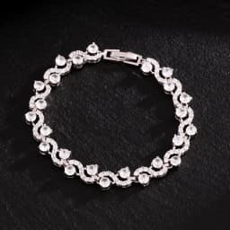 ZAKOL Luxury Geometric Water Drop Zirconia Bracelets for Elegant Women Full Crystal Charm Bracelet Bridal Wedding Jewelry