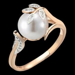 Wbmqda Grey Pearl Women's Rings 585 Rose Gold Color Luxury Wedding Zircon Jewelry Gifts