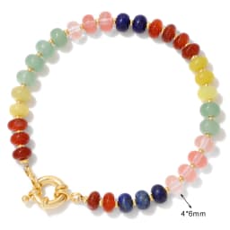 Natural Stone Rondelle Beads Bracelet Lapis Lazuli Labradorite Quartzs Bracelets For Men Women Handmade Bangles Jewelry Gift