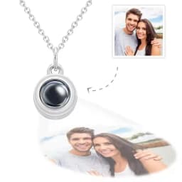 Custom Picture Heart Necklace Personalized Projection Necklace Memorial Valentine's Day Birthday Gifts for Wife Girlfriend
