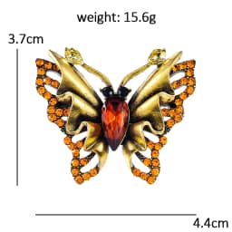 Wuli&baby Vintage Butterfly Brooches For Women Unisex Gothic Elegant Insects Party Office Brooch Pin Gifts