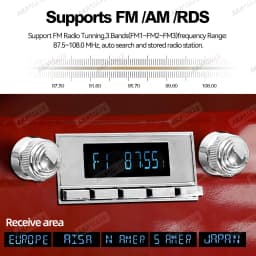 Retro Car Radio for Ford Bronco F-Series Mustang Galaxie Ranchero Multimedia Player FM AM RDS Bluetooth AUX USB 12V MP3 Stereo