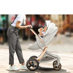 2024 New Baby Stroller 3 in 1with bassinet and car seat eggshell PU leather high quality luxury pram for newborn carriage