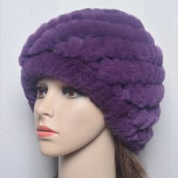 Women Knit Real Rex Rabbit Fur Hat Scarf Sets Natural Warm Rex Rabbit Fur Scarves Hat Winter Lady Real Rex Rabbit Fur Hat Scarf