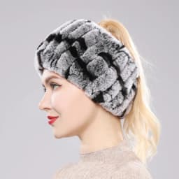 Women Knit Real Rex Rabbit Fur Hat Scarf Sets Natural Warm Rex Rabbit Fur Scarves Hat Winter Lady Real Rex Rabbit Fur Hat Scarf