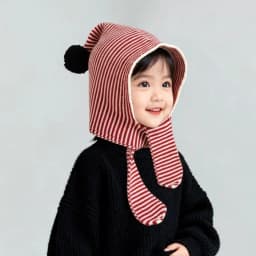 Hot Sale Kids Autumn-Winter Warm Thick Knit Hat Scarf Set Versatile Wool Knitted Ear Protector Cap Skullies For Boys And Girls