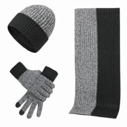 3Pcs/set Fashion Trend Scarf Hat Glove For Men And Women Winter Luxury Knitted Thickened Warm Three Piece Set Accessories Gifts