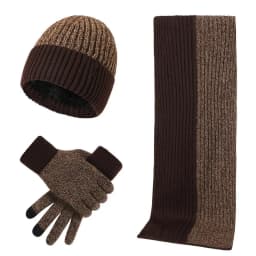 3Pcs/set Fashion Trend Scarf Hat Glove For Men And Women Winter Luxury Knitted Thickened Warm Three Piece Set Accessories Gifts