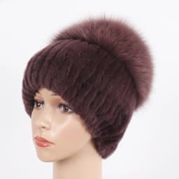 New Winter Women Luxury Real Fox Fur Hat Scarf Sets Natural Soft Knitted Warm Rex Rabbit Fur Top Fox Fur Hats Scarves 2 Pieces