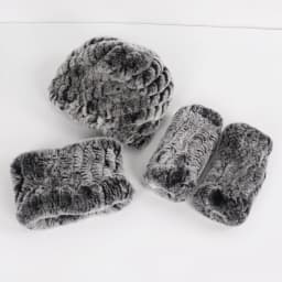 Hot Sale Women Winter Knitted Real Rex Rabbit Fur Hat Scarf Gloves Sets Natural Warm Rex Rabbit Fur Cap Scarves Mittens 3 Pieces