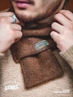 Maden Vintage Mohair Scarf Winter Knitted Scarves Men & Women Warm Windproof Solid Color Simple Fashion Small Size Collar Scarf