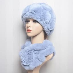 New Women Winter Fur Hat Scarf Sets Natural Warm Real Rex Rabbit Fur Cap Scarves Lady Knitted Warm 100% Genuine Fur Hats Muffler