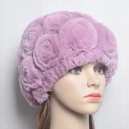 New Women Winter Fur Hat Scarf Sets Natural Warm Real Rex Rabbit Fur Cap Scarves Lady Knitted Warm 100% Genuine Fur Hats Muffler