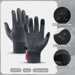 Non-slip Motorcycle Gloves for Men, Touch Screen, Black, Outdoor Cycling, Gym, Fitness, Sports, Running, Warm, Autumn, Winter