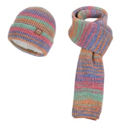 Winter Women GradientColor Knitted Hat Scarf Gloves Set Thickened Fleece Lining Skullcap Outdoor Cycling Wind Protection Beanies