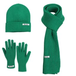 3pcs Winter Knitted Hat for Women Scarf Gloves Set Burgundy Comfortable Soft Casual Warm Hat Set Outdoor Windproof Riding Set