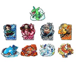 9pcs Colorful Anime Monster Enamel Lapel Pins Set, Cute Cartoon Metal Brooches for Backpack Clothing Fans Collectible Gifts