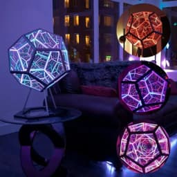 E2 Infinity Dodecahedron Gaming Light 3D Cube Light Desk Cool RGBW Led Table Lamp for Bedroom Gaming Room Decor Led Night Lights