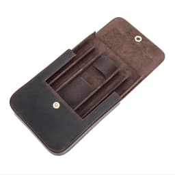 CONTACT'S FAMILY Genuine Leather Cigar Humidor Box Travel Cigar Case for 4 Cigars Lighter Cutter Storage Smoking Accessories