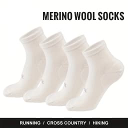4 Pairs Men Women Merino Wool Socks Low Cut Sock 70% Merino Wool Breathable Comfort Fit Thin for Running Cycling & Skiing Socks